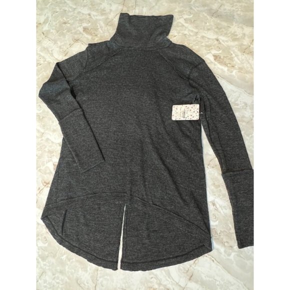 Free People Split Back Turtleneck black charcoal size‎ s - Picture 2 of 5